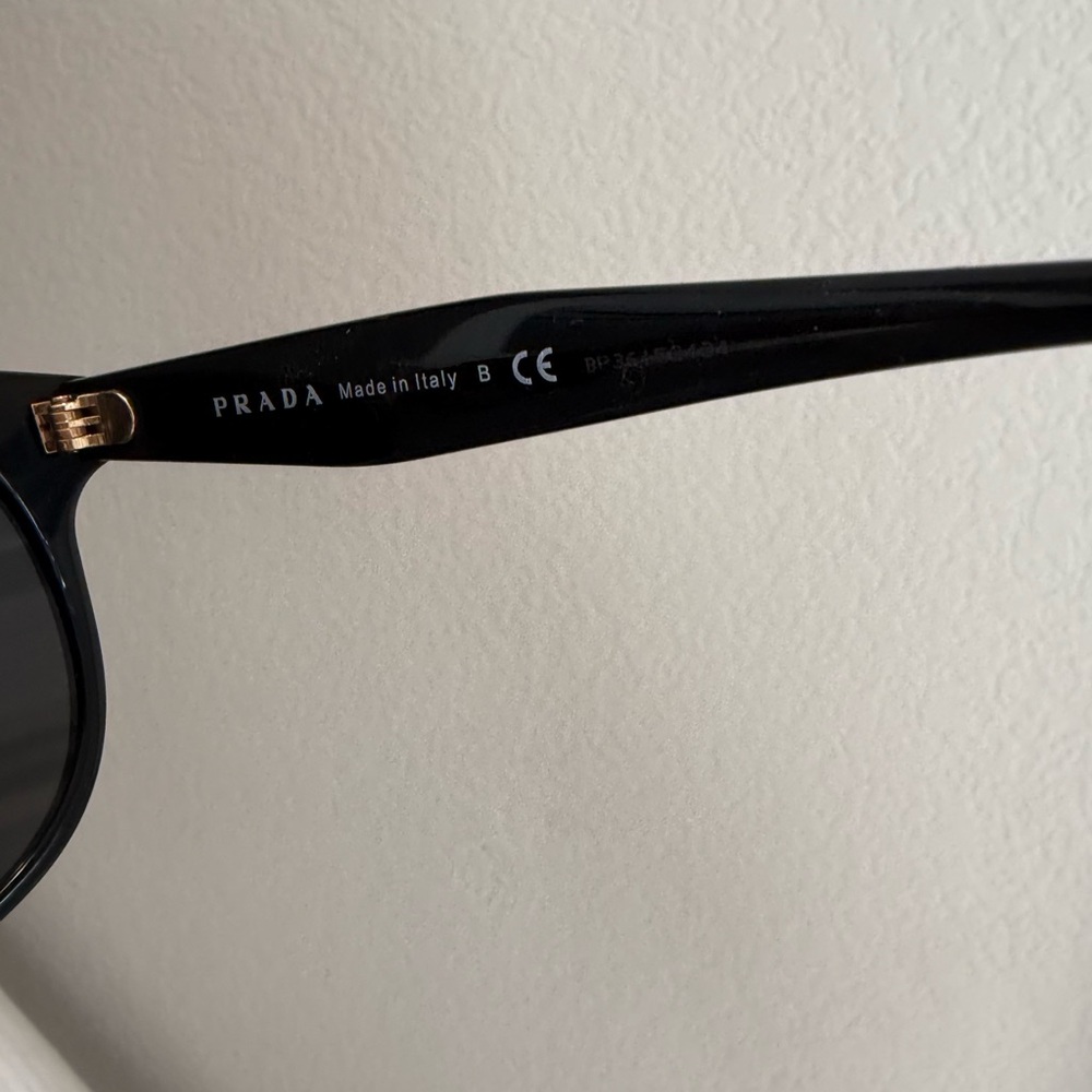 Prada Black Round Women's Sunglasses with Dark Lenses - Picture 8 of 9
